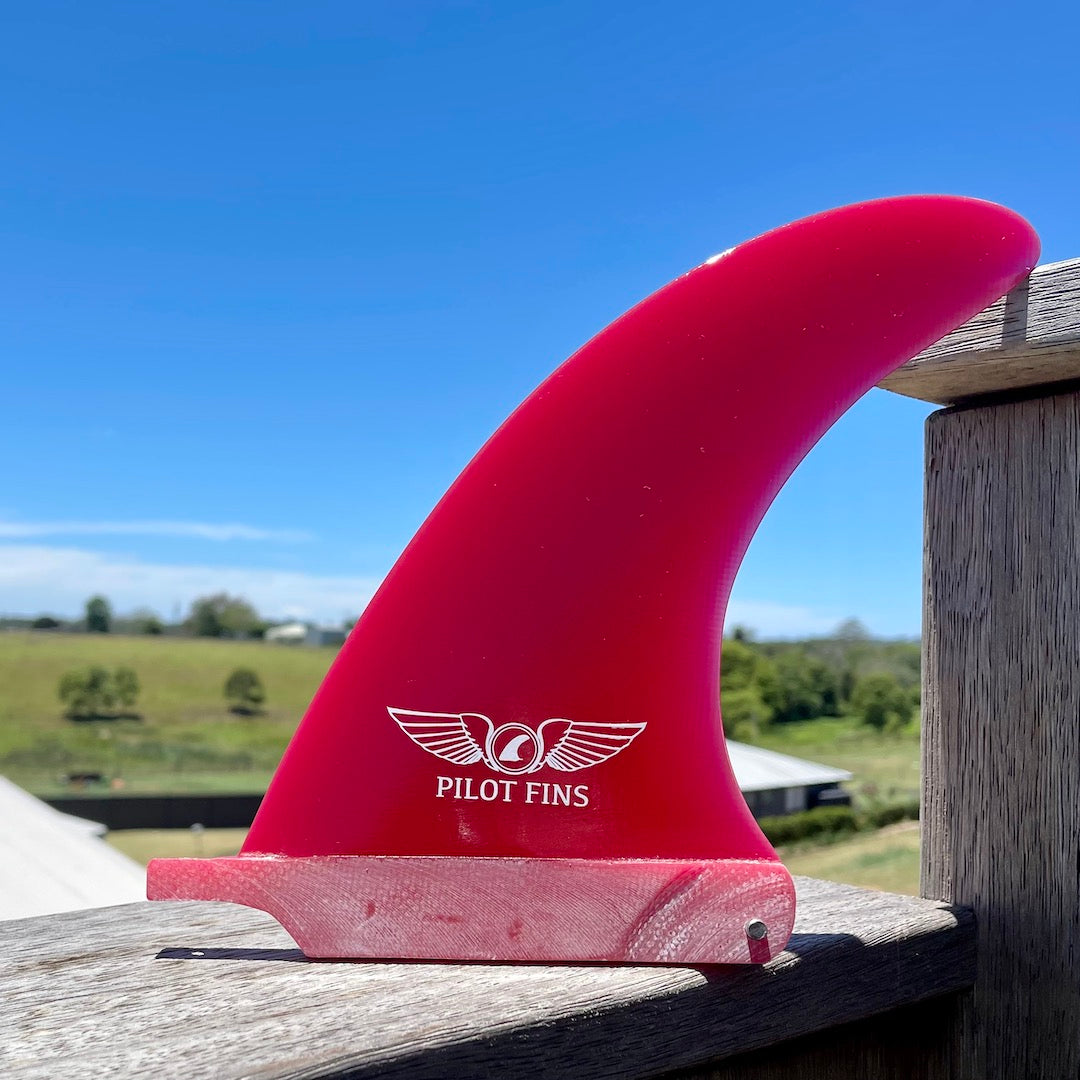 Pilot Fins  6.5" Classic Longboard Fin - Red