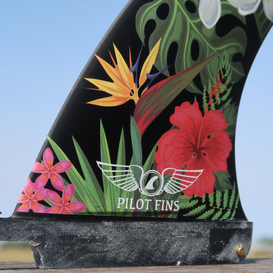 Pilot Fins - 7.5" Classic Longboard Fin - Floral Print