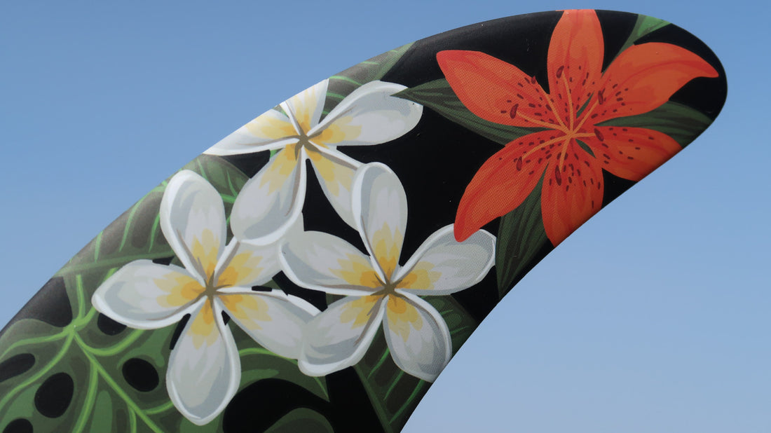 Pilot Fins - 7.5" Classic Longboard Fin - Floral Print