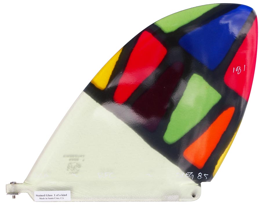 Rainbow Fins - 8.5" Skeg D-Fin - Stained Glass