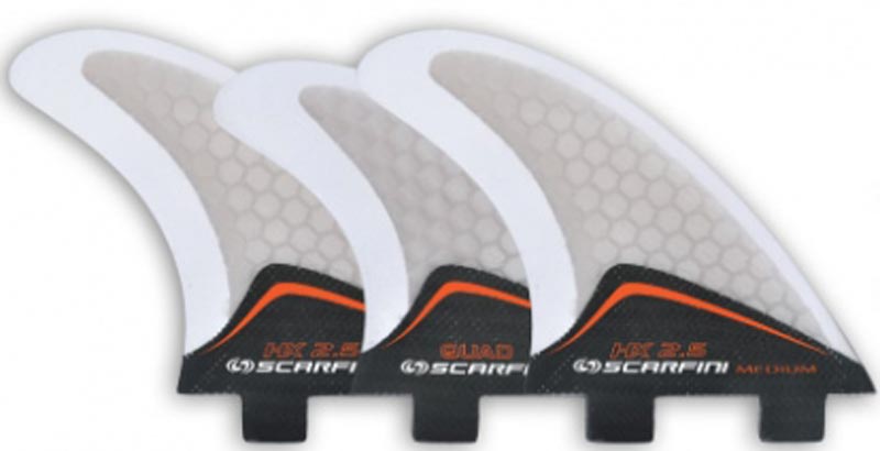Scarfini Fins - HX2.5 Tri-Quad(5 Fin) - FCS - Red - Medium