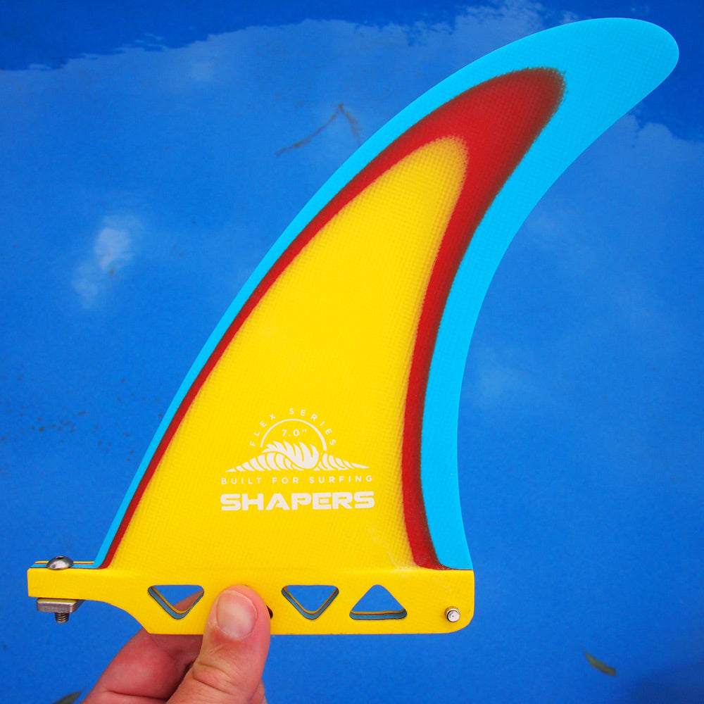 Shapers Fins - 7" Flex - Yellow/Red/Blue