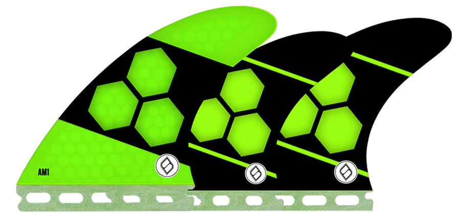 Shapers Fins - AM1 Tri-Quad-5 Fin (Future) - Green - Medium