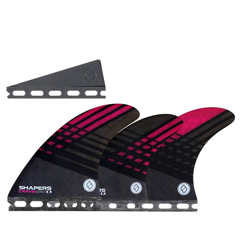 Shapers Fins - CARVN Tri-Quad-6 Fin (Futures) - Pink - Small
