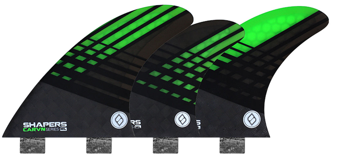 Shapers Fins - CARVN Tri-Quad-5 Fin (FCS) - Green - Medium/Large