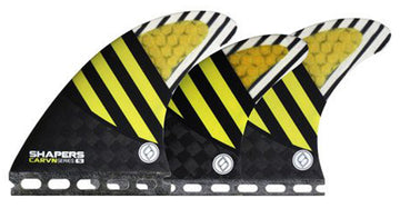 Shapers Fins - CARVN Tri-Quad-5 Fin (Futures) - Yellow - Small