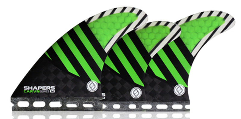 Shapers Fins - CARVN Tri-Quad-5 Fin (Futures) - Green - Medium