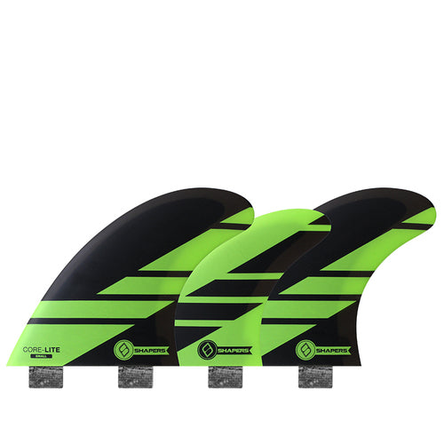 Shapers Fins - Corelite Small (FCS) Tri-Quad-5 Fin - Green