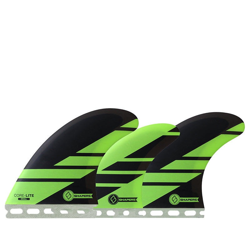 Shapers Fins - Corelite Small (Futures) Tri-Quad-5 Fin - Green
