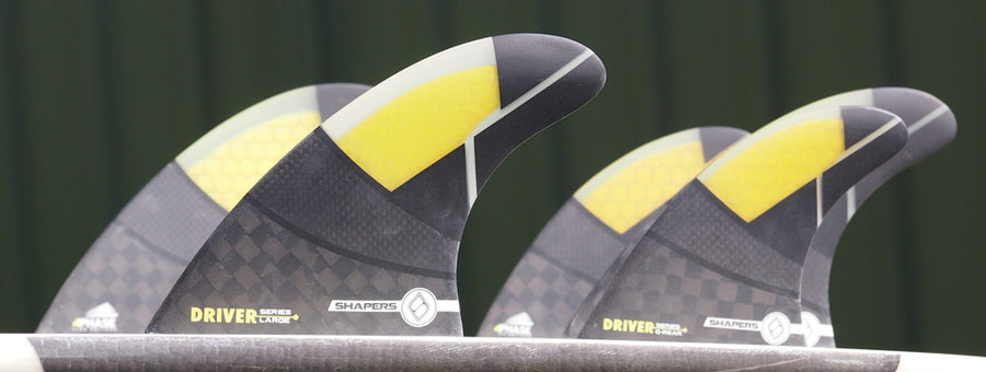 Shapers Fins - Driver Tri-Quad-5 Fin (Futures) - Yellow - S/M/L