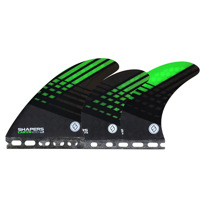 Shapers Fins - Driver Tri-Quad-5 Fin (Futures) - Green - Small