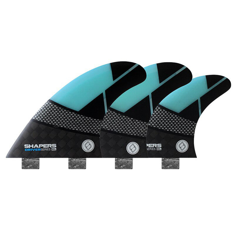 Shapers Fins - Driver Tri-Quad-5 Fin (FCS) - Blue - Medium/Large