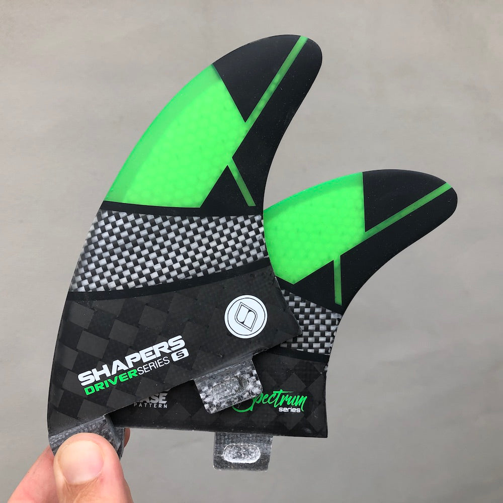 Shapers Fins - Driver QR Quad Rears (FCS) - Green