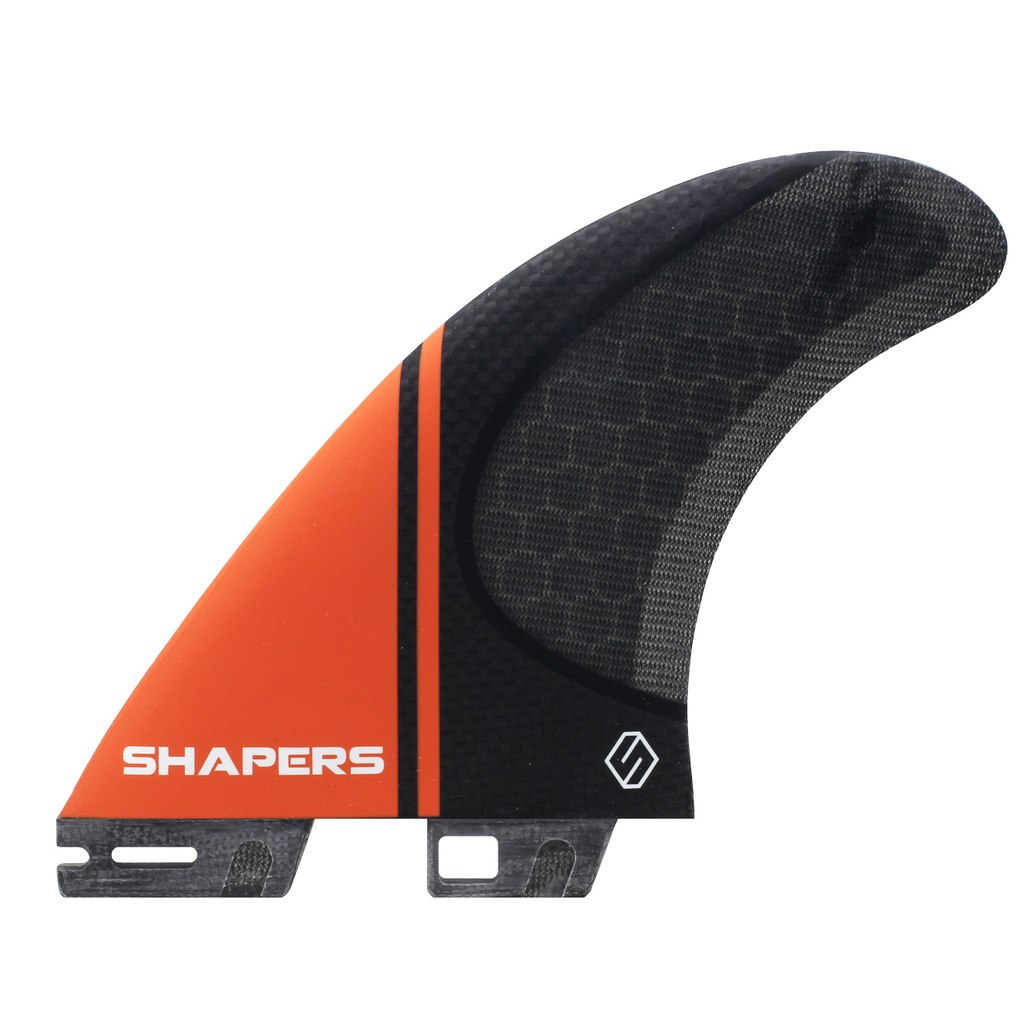Shapers Fins - Medium/Large Stealth S2 - Orange (FCS 2 Compatible)
