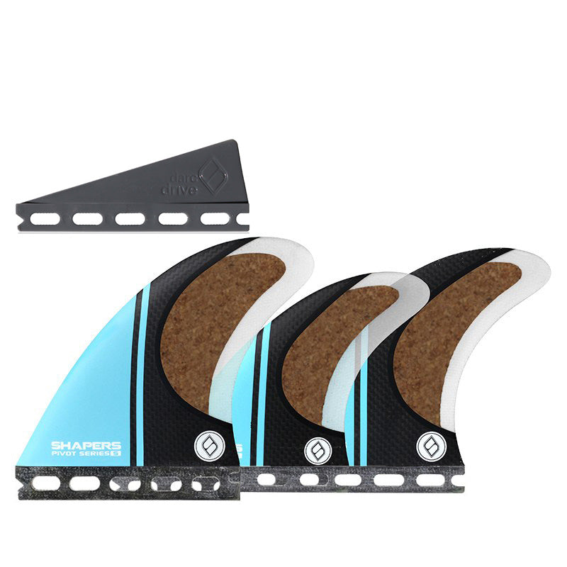 Shapers Fins - Pivot Tri-Quad-6 Fin (Futures) - Small - Blue