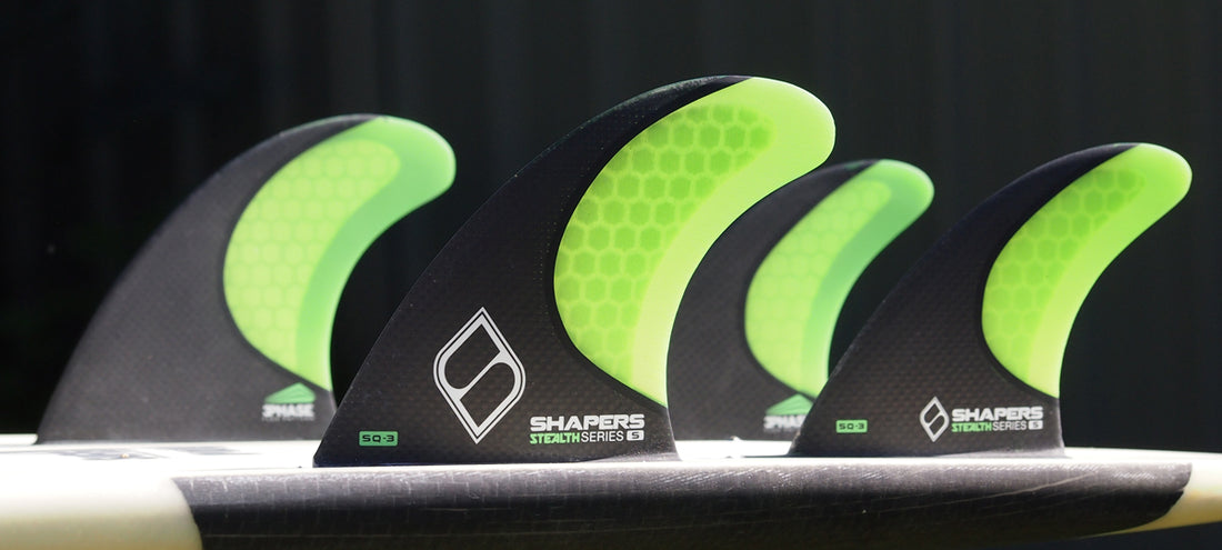 Shapers Fins - SQ3 Quad (FCS) - Green - Small