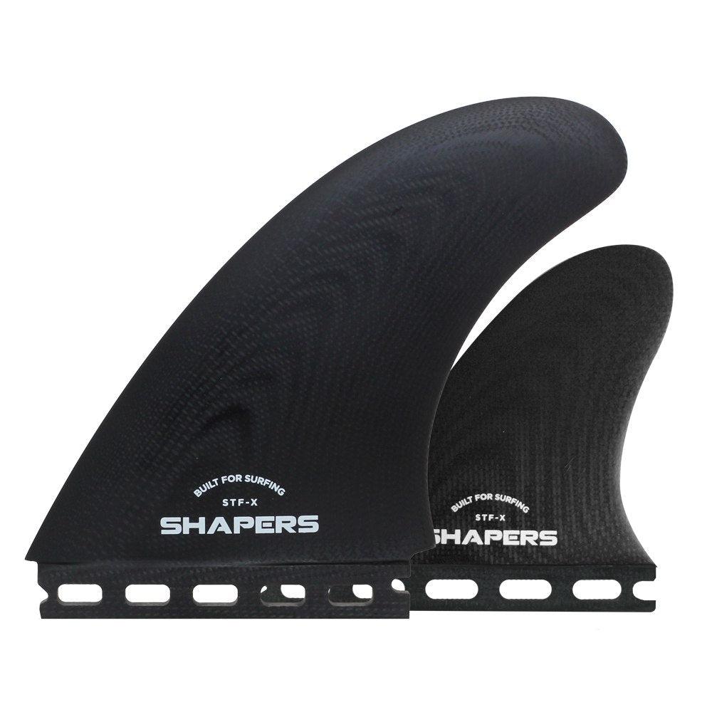 Shapers Fins - STFX Twin Fins +Trailer (Futures) - Black Glass