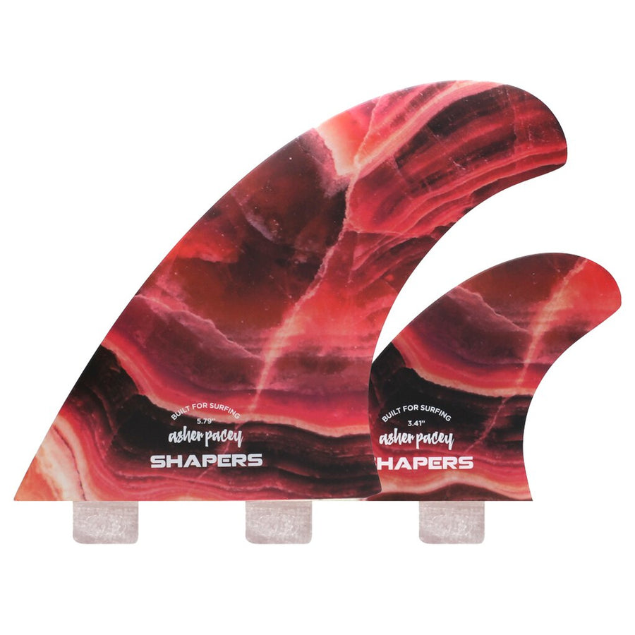 Shapers Fins - AP 5.79" (FCS 1) Asher Pacey Twin Fins + Trailer - Agate - Limited Edition