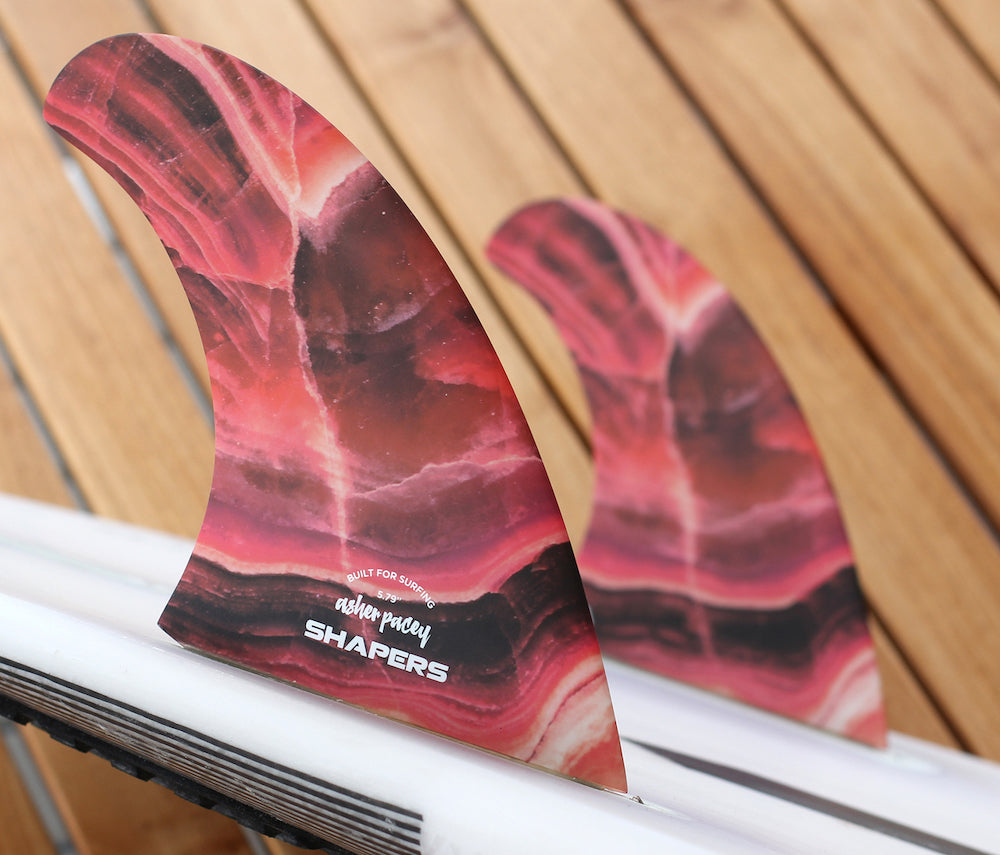 Shapers Fins - AP 5.79" (FCS 1) Asher Pacey Twin Fins + Trailer - Agate - Limited Edition