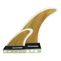 Shapers Fins - 2+1, 9" Dolphin + 4.13" Sides(Single Tab) - Wood