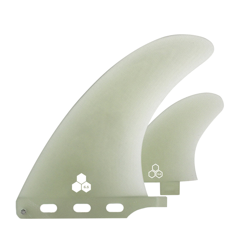 Shapers Fins - 2+1 Channel Islands, 6.5" + 3.6" FCS Sides - Natural