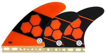 Shapers Fins - AM2 Tri-Quad-5 Fin (Future) - Orange - Large