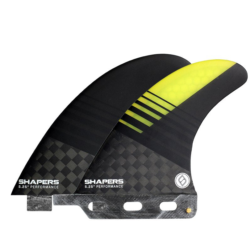 Shapers Fins - 5.25" - 2+1(FCS) - Yellow - X-Large