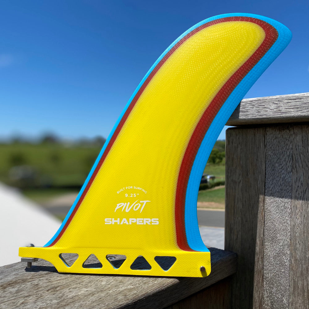 Shapers Fins - 9.25" Pivot - Yellow Red Blue