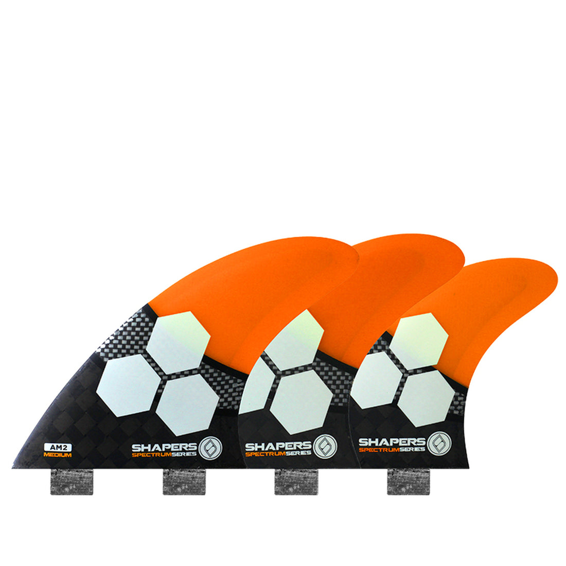 Shapers Fins - AM2 Spectrum Tri-Quad-5 Fin (FCS) Orange - Large