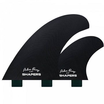 Shapers Fins - AP 5.59" (FCS 1) Asher Pacey Twin Fins + Trailer - Black