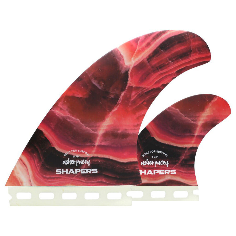 Shapers Fins - AP 5.79" (Futures) Asher Pacey Twin Fins + Trailer - Agate - Limited Edition