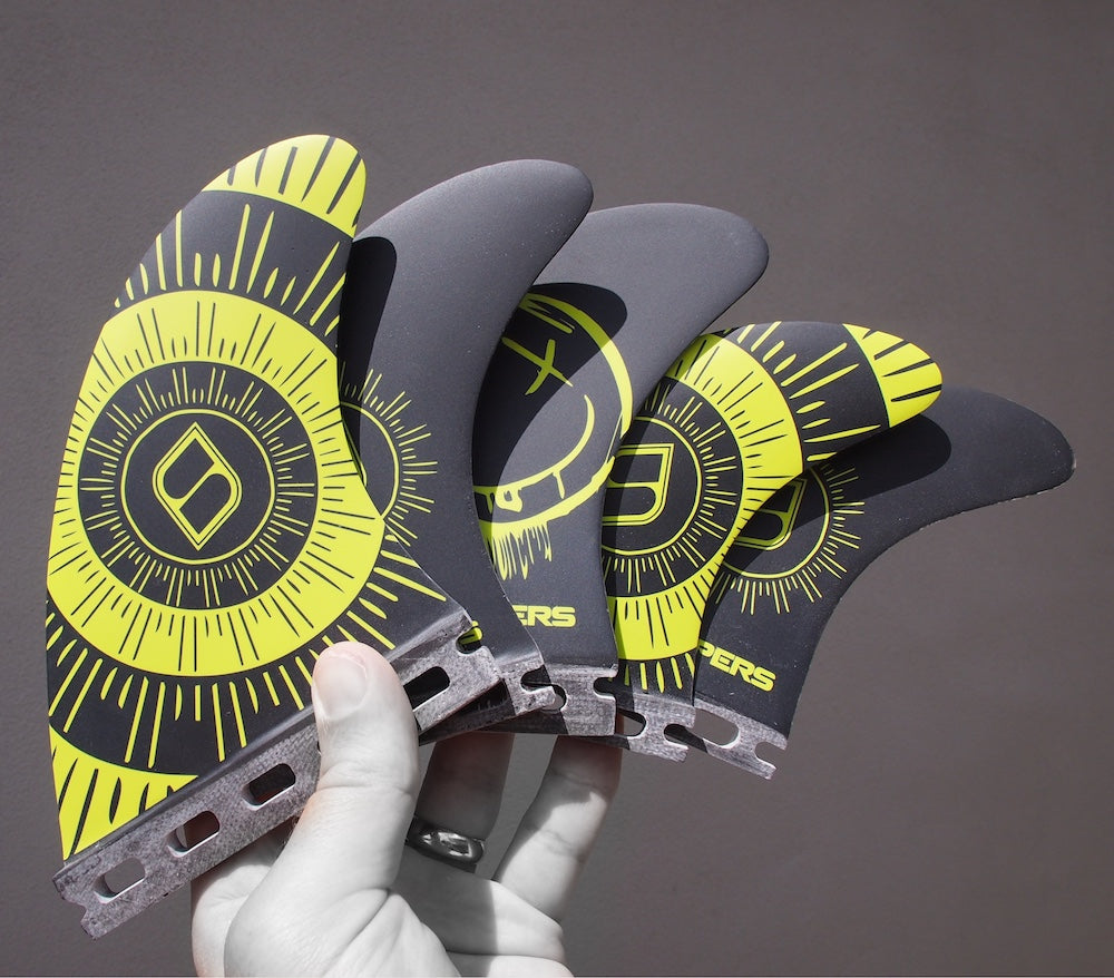 Shapers Fins - Pivot Tri-Quad-5 Fin (Futures) - Yellow - Small