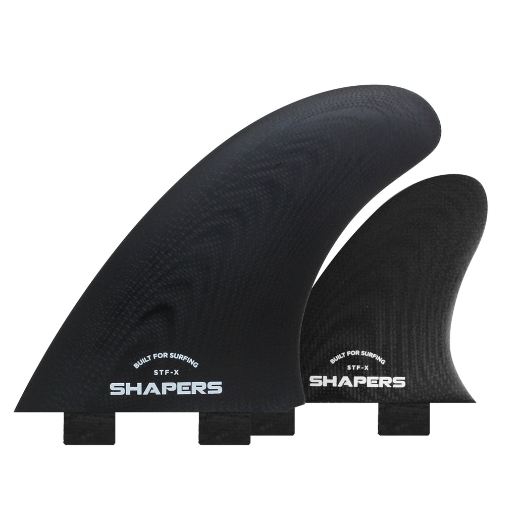 Shapers Fins - STFX Twin Fins +Trailer (FCS 1) - Black Glass