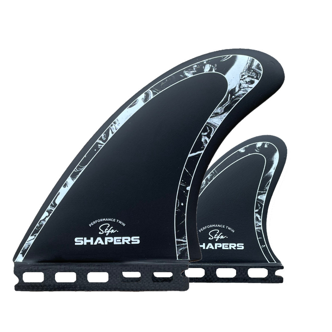 Shapers Fins - STFX Twin Fins +Trailer (Futures) - Black White – Wetfins