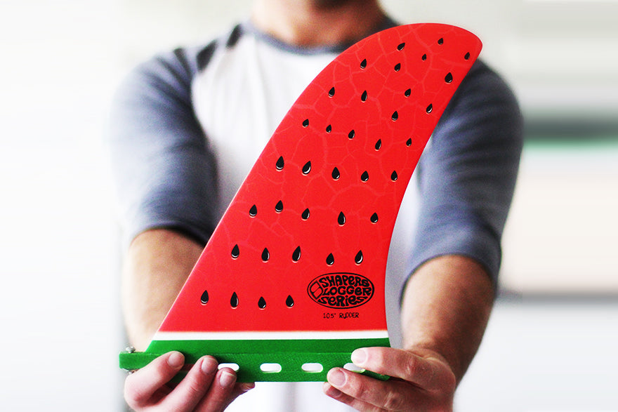 Shapers Fins - 10.5" Rudder Fin - Watermelon