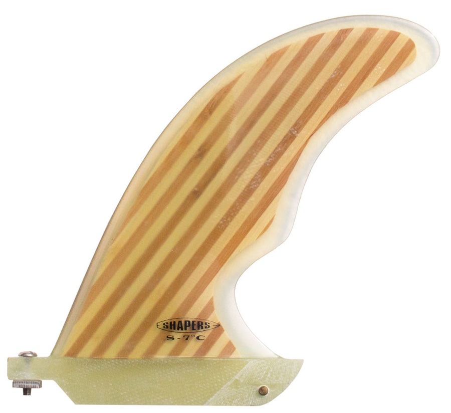 Shapers Fins - 7" Cutaway - Wood Striped