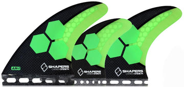Shapers Fins - AM1 Stealth Tri-Quad-5 Fin (Future) - Green - Medium