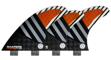 Shapers Fins - CARVN Tri-Quad-5 Fin (FCS) - Orange - Medium/Large
