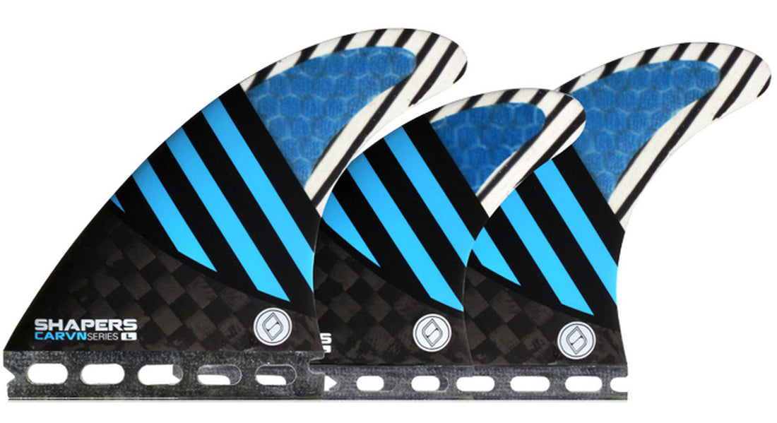 Shapers Fins - CARVN Tri-Quad-5 Fin (Futures) - Blue - Large