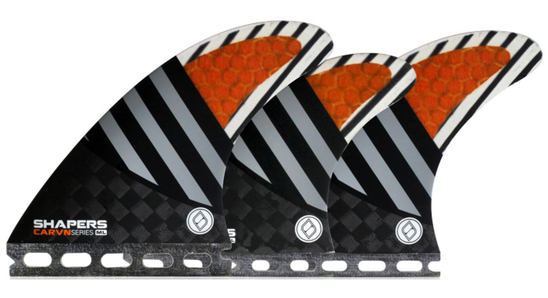 Shapers Fins - CARVN Tri-Quad-5 Fin (Futures) - Orange - Medium/Large