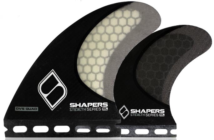 Shapers Fins - DVS Quad (Futures) - Black - Medium/Large