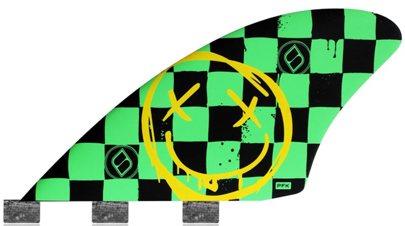 Shapers Fins - Twin Fish Keels (FCS) - Green Checker