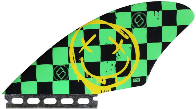 Shapers Fins - Twin Fish Keels (Future) - Green Checker