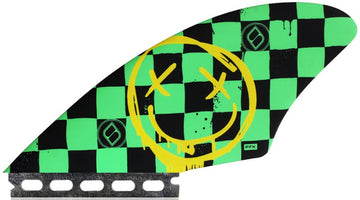 Shapers Fins - Twin Fish Keels (Future) - Green Checker