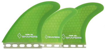 Shapers Fins - S3 Tri-Quad-5 Fin (Futures) - Green - Small