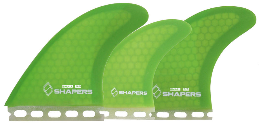 Shapers Fins - S3 Tri-Quad-5 Fin (Futures) - Green - Small