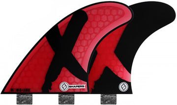 Shapers Fins - S6 (FCS) - Red/Black - Medium/Large