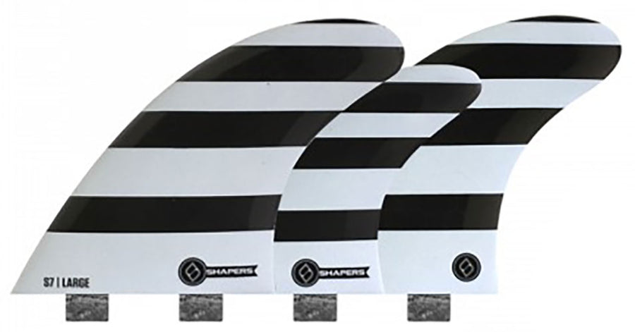 Shapers Fins - S7 Tri-Quad-5 Fin (FCS) - Black Stripes - Large
