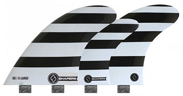 Shapers Fins - S8 Tri-Quad-5 Fin (FCS) - Black Stripes - X-Large