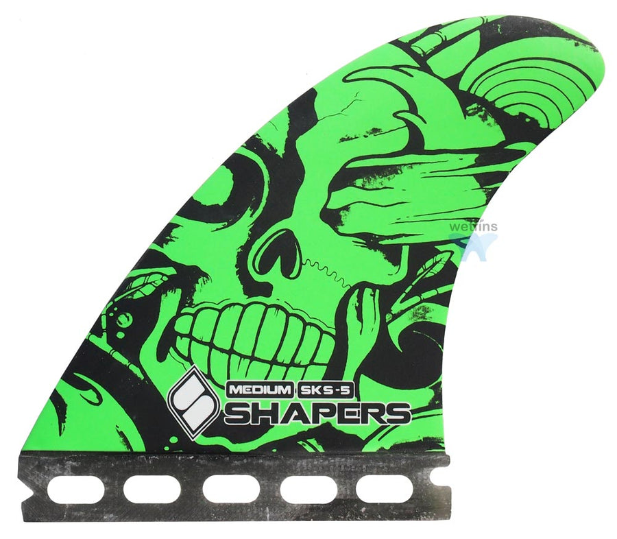 Shapers Fins - SKS Green Skull (Future) - Medium